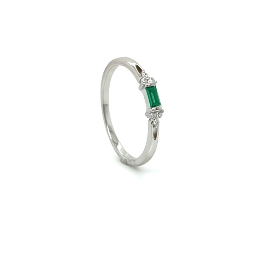 12192FRS4 Anillo Plata Ligero Esmeralda