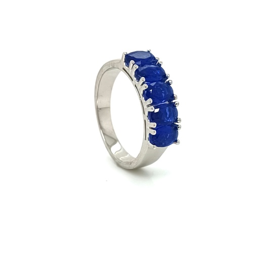 22860XRS1 Anillo Plata Cintillo Zafiro Oval