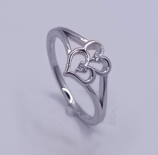 12202FRS1 Anillo Plata Corazones
