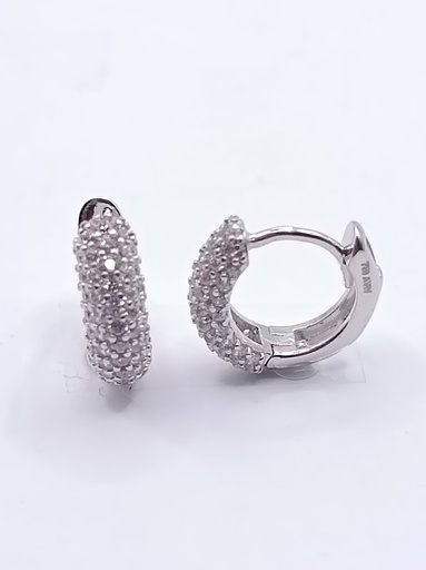 [3211102500] VX8-VX9ZH0008-W Aro Oro Blanco Argolla Bombe Pave