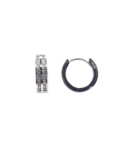 [3211145800] VX8-VX8ZH0072-W Aro Oro Blanco Argolla Circon