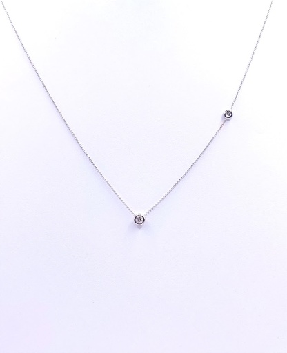[3601104650] 2379 Collar Oro Blanco Punto de Luz Brillante