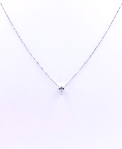 [3601104850] 4004 Collar Oro Blanco Punto de Luz Brillante