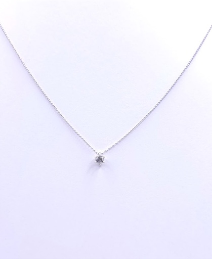 [3601104950] 4085 Collar Oro Blanco Brillante 6 Brillantes