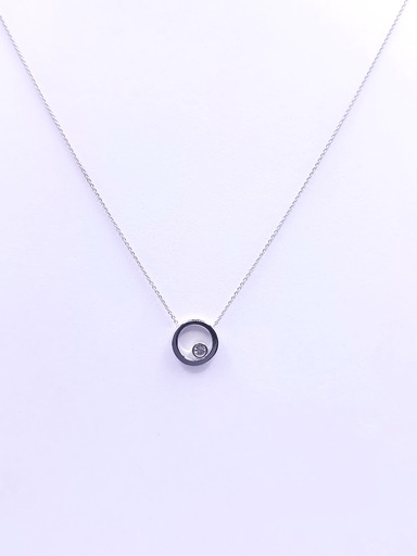 [3601105150] 2108 Collar Oro Blanco Circulo Brillante