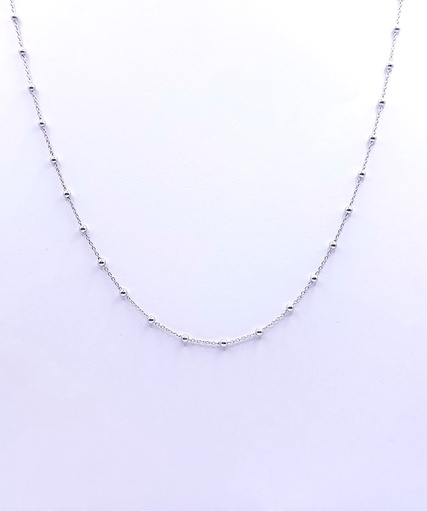 [3601105350] 1740 Collar Oro Blanco Bolas 