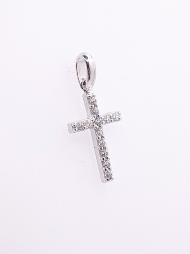 [3625101142] P 1869W Colgante Oro Blanco Cruz Circon