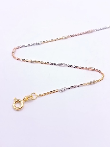 [4302121145] Cadena Oro Tricolor Tambor bisel 035