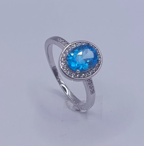 R-1324 TA Anillo Plata Aguamarina