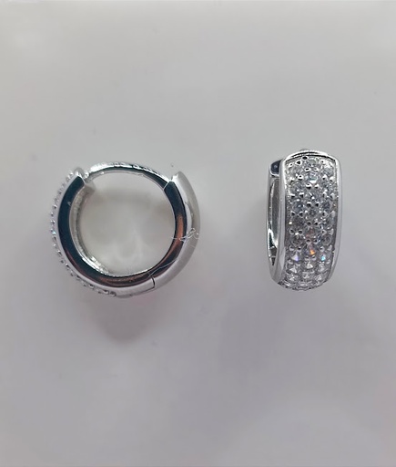 [2020205021004] E-1183 Aro Plata Argolla Hoogie Pave 
