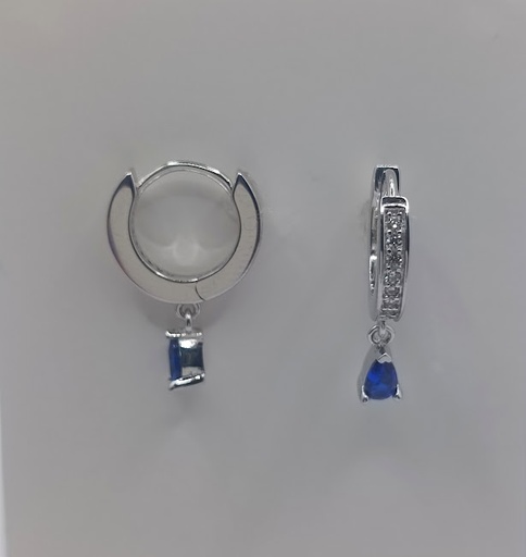 [2020317132858] 18071FES2 Aro Plata Argolla Gota Zafiro