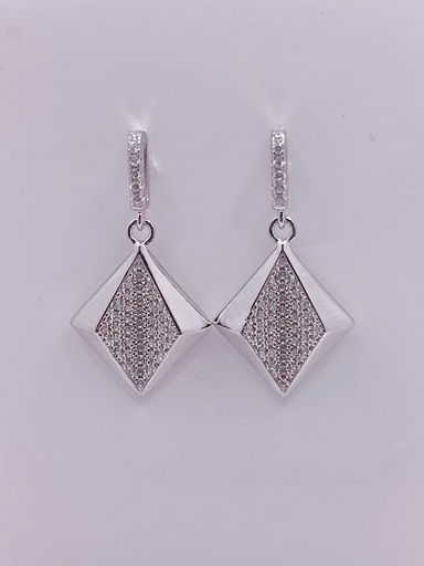[2020320411186] SE34741A1 Aro Plata Colgante Rombo