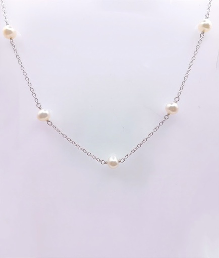 [2021320011864] YA-N1038 Collar Plata Perla Rio 