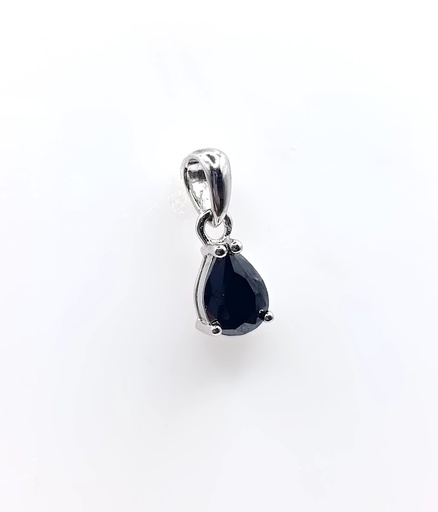 [2040201574007] P-0047 N Colgante Plata Gota Negro