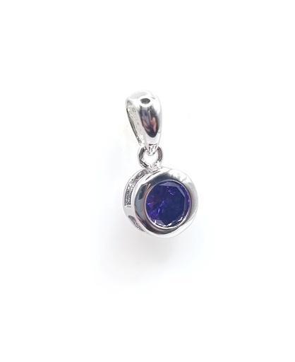 [2040201646001] P-0614 AM Colgante Plata Punto de Luz  Amatista