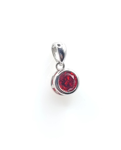 [2040201649002] P-0614 Granate Colgante Plata Punto de Luz 