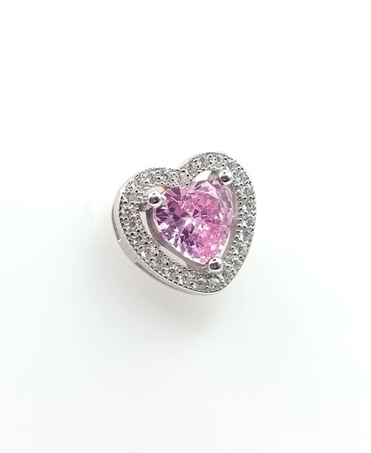 [2040210023008] P-0040 RO Colgante Plata Corazon Rosado