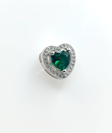 [2040219584005] P-0040 E Colgante Plata Corazon Esmeralda