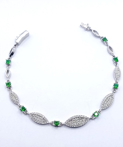 [2050319811000] SB35512L1 Pulsera Plata Esmeralda 