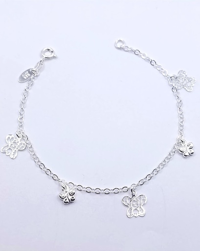 [2050609739007] Pulsera Plata BRN20962 Mariposas