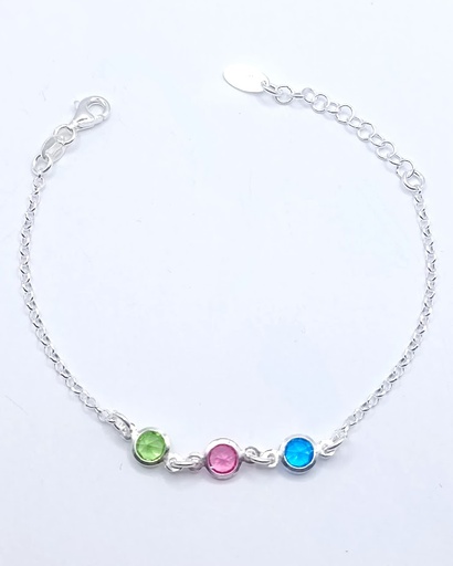 [2050609789002] Pulsera Plata BRN21567 Cristales Colores 