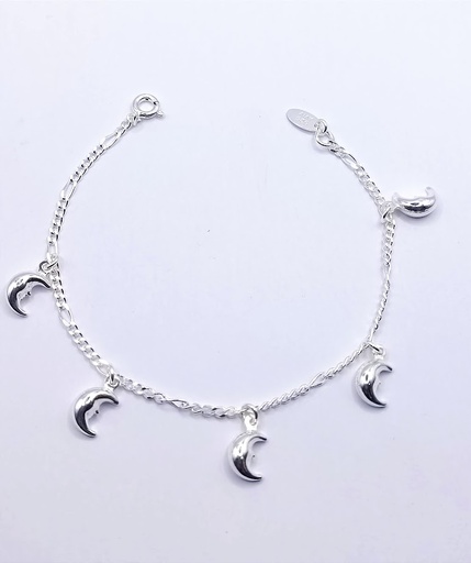 [2050610041199] Pulsera Plata BR2263 Lunas