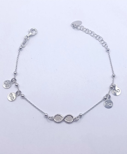 [2050610221195] Pulsera Plata BRN25218 Infinitos 