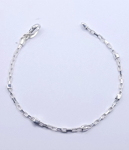 [2050610471194] Pulsera Plata BRN28884 Limada Cubos
