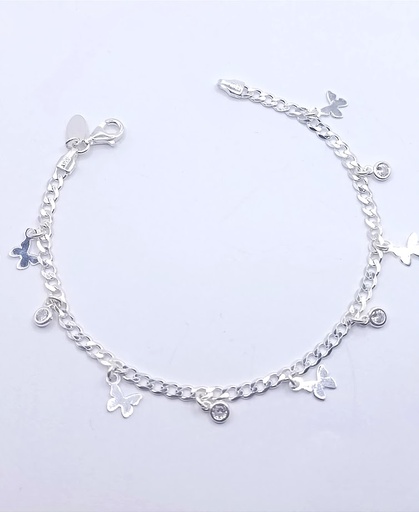 [2050610521196] Pulsera Plata BRN29165 Mariposa Corcon 