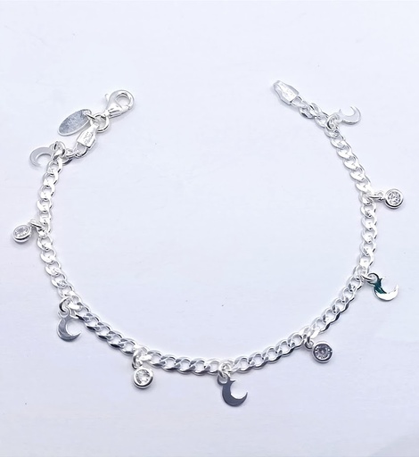 [2050610531195] Pulsera Plata BRN29167 Luna Corcon 