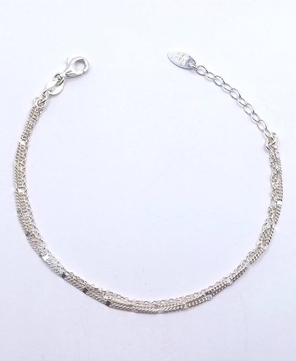 [2050610541194] Pulsera Plata BRN29203 Triple