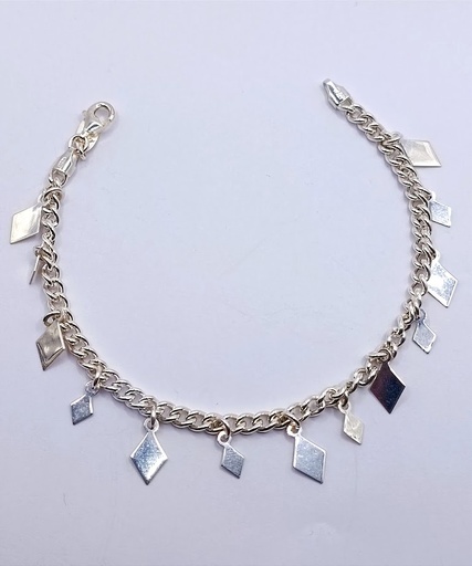 [2050610571191] Pulsera Plata BRN29340 Rombos