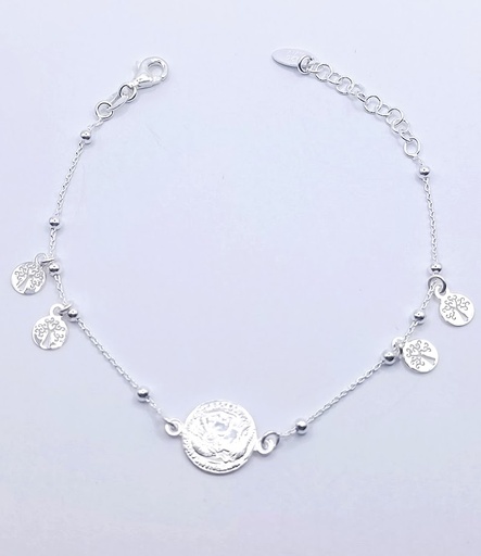 [2050610581190] Pulsera Plata BRN29529 Moneda Arbol