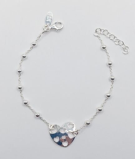 [2050610671198] Pulsera Plata BRN29280 Bola Corazon 