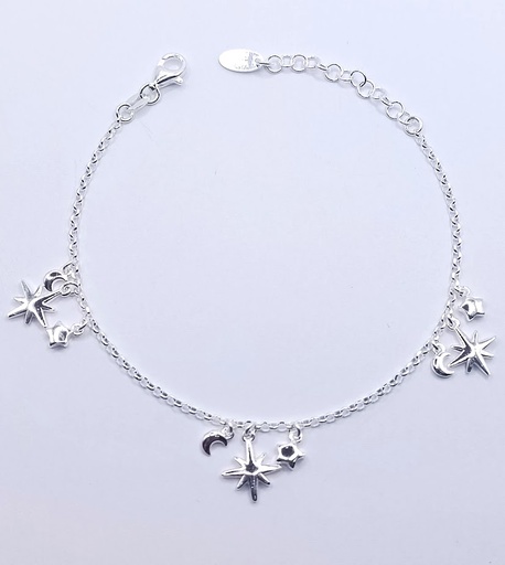 [2050610681197] Pulsera Plata BRN29914 Estrellas 