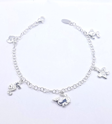 [2050610771195] Pulsera Plata BRN14862 Pez,caballito,Estrella Mar
