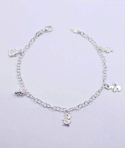 [2050610781194] Pulsera Plata BRN14857 Chupete,Chinita,Angel,Oso