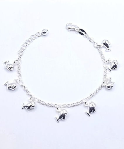 [2050610811198] Pulsera Plata BRN10584 Ballenas