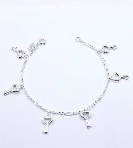 [2050610931209] Pulsera Plata BR2266 Llaves