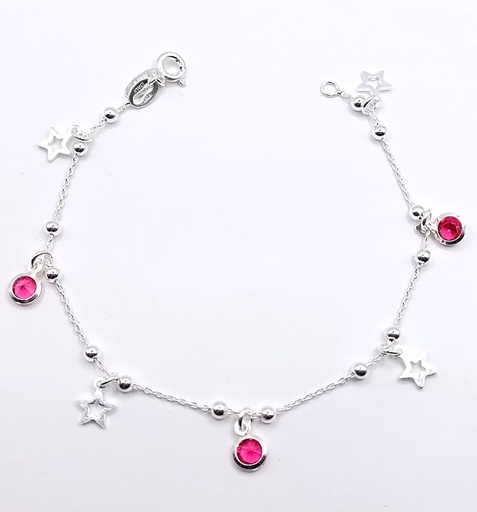 [2050610941215] Pulsera Plata BR9750 Cristal Estrellas