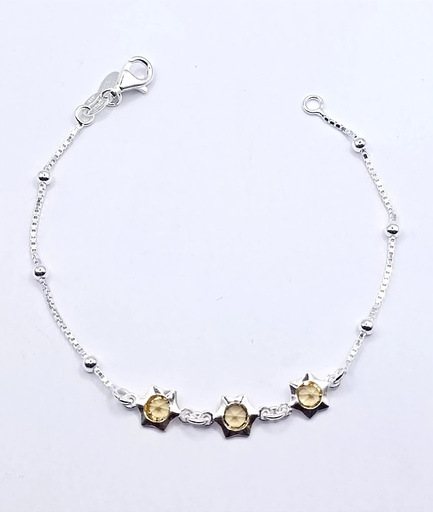 [2050611001277] Pulsera Plata BRN12648 Bola Y Estrella  