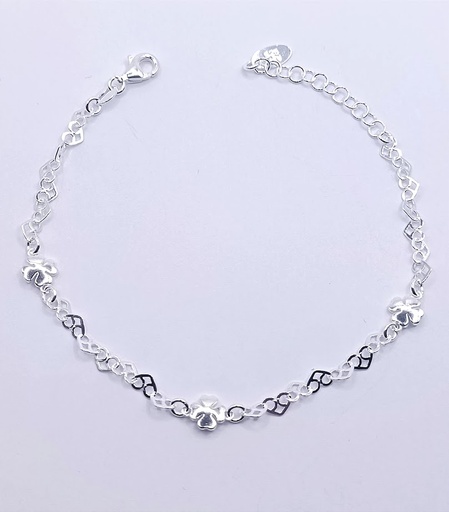 [2050611661198] Pulsera Plata BRN35680 Corazones
