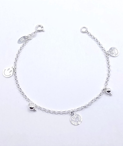 [2050617019009] Pulsera Plata BRN15852 Smile  