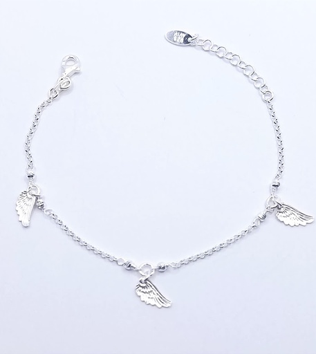 [2050617109007] Pulsera Plata BRN30229 Plumas