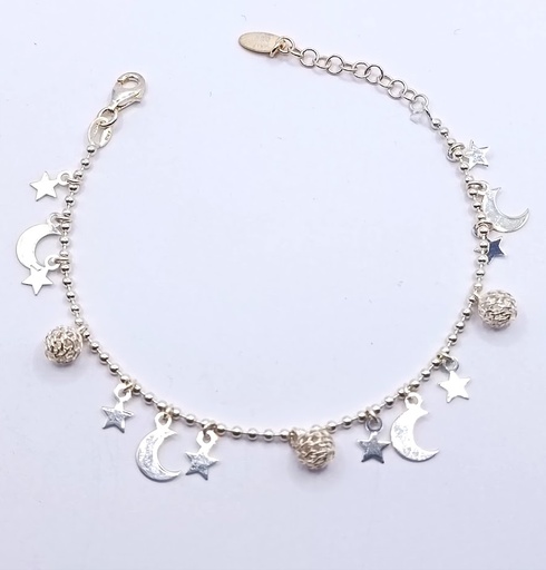 [2050617299005] Pulsera Plata BRN31412 Lunas Estrellas