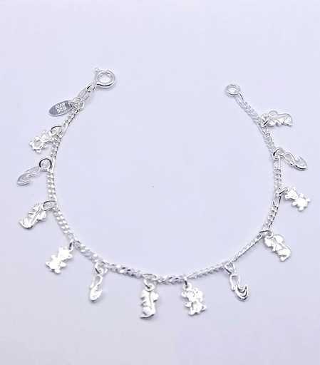 [2050617729007] Pulsera Plata BR0077 Oso Cisne Ardilla