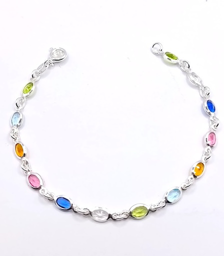 [2050617749005] Pulsera Plata BR0609 Cristal colores