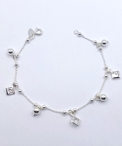 [2050617819005] Pulsera Plata BR9515 Bolas y Cristales
