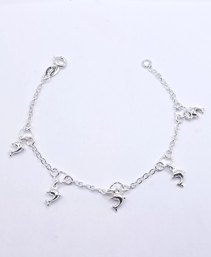 [2050617969007] Pulsera Plata BRN14739 Delfin