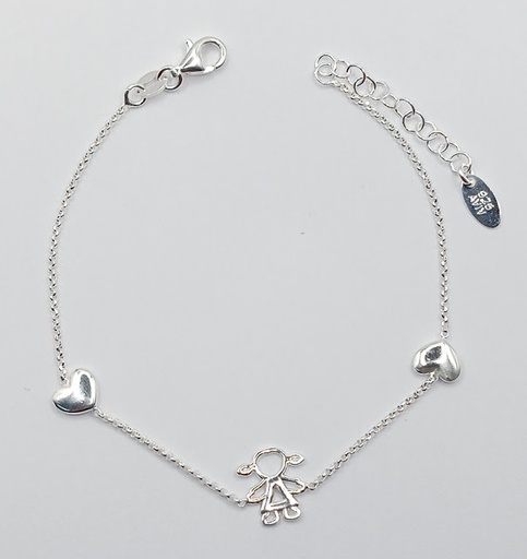 [2050618099000] Pulsera Plata BRN24344 Niña Corazon  